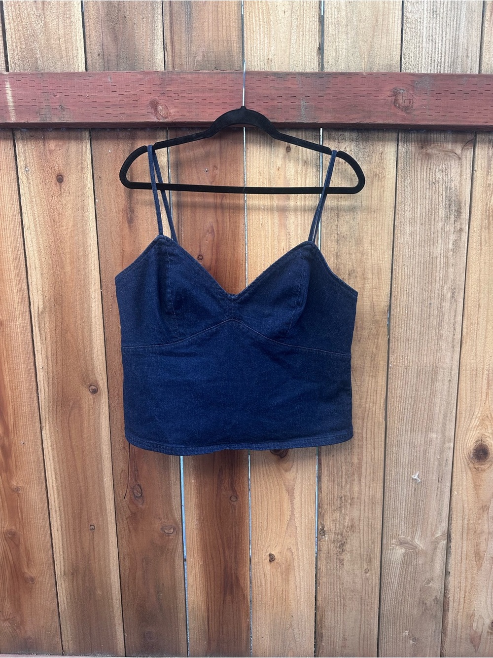 Abercrombie & Fitch Navy Blue Denim Cropped Cami